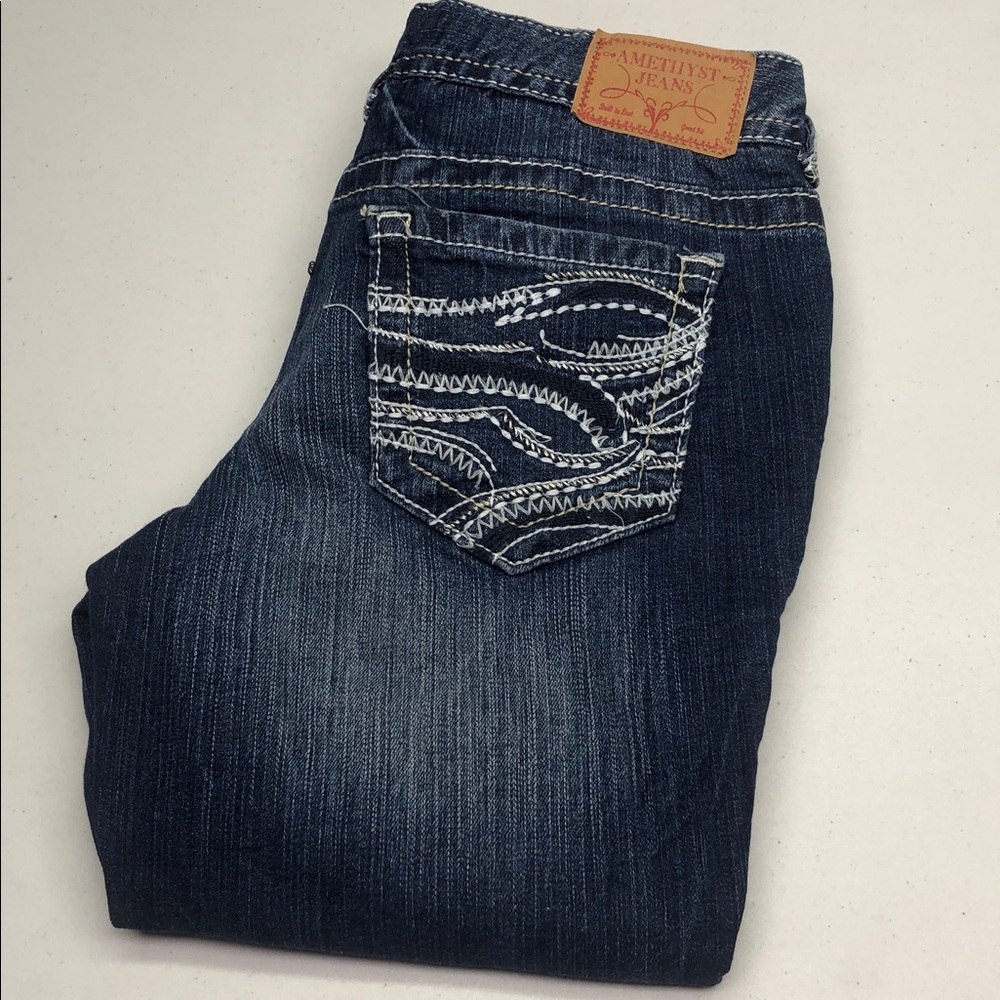 AMETHYST FACTORY DISTRSS BRIDGET CAPRI JEANS 7/28x17 ⭐️